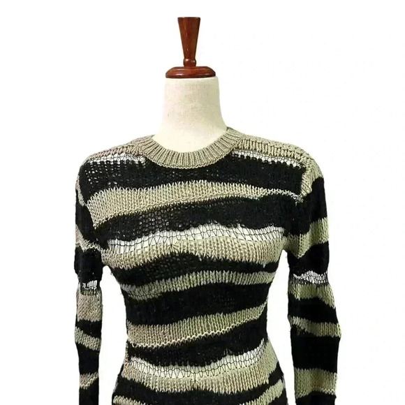 RtA Akamu Striped Mini Dress Size Small $395 Silk Cotton Semi Sheer Designer - Picture 11 of 15